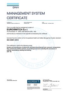 Euroswitch certificazione ISO 45001
