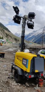 Atlas Copco torri faro illuminazione progetto tunnel India