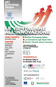 Vie italiane innovazione Unindustria Reggio Emilia MIT Technology Review 23 giugno