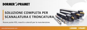 Dormer Pramet utensili soluzioni scanalatura manutenzione HSS