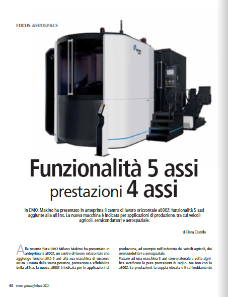 Da Makino Centro Di Lavoro Con Funzionalita 5 Assi Prestazioni 4 Assi Meccanica Plus Da Makino Centro Di Lavoro Con Funzionalita 5 Assi Prestazioni 4 Assi Meccanica Plus