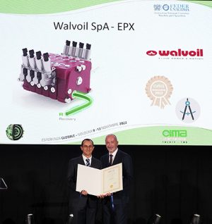 Walvoil menzione Eima 2022 recupero energia idraulica macchine mobili