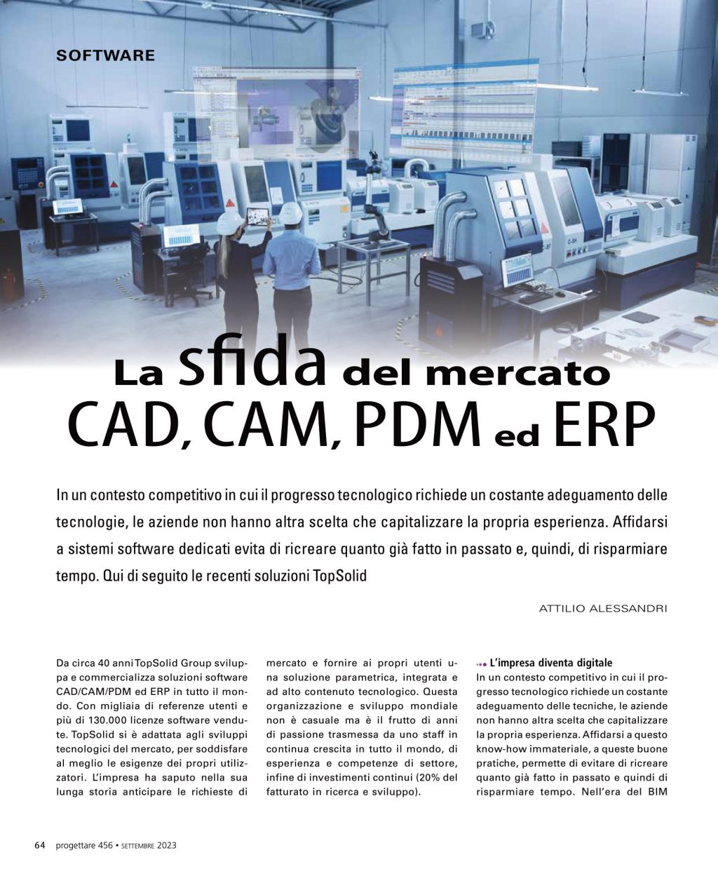 La sfida del mercato CAD, CAM, PDM ed ERP - Meccanica Plus