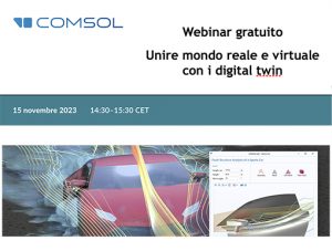 Comsol webinar gratuito simulazione multifisica e digital twin