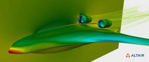 Altair simulazione CFD AI aereo ad ala integrata JetZero riduzione consumi