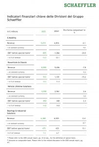  Schaeffler bilancio fatturato divisioni 2025 motion technology